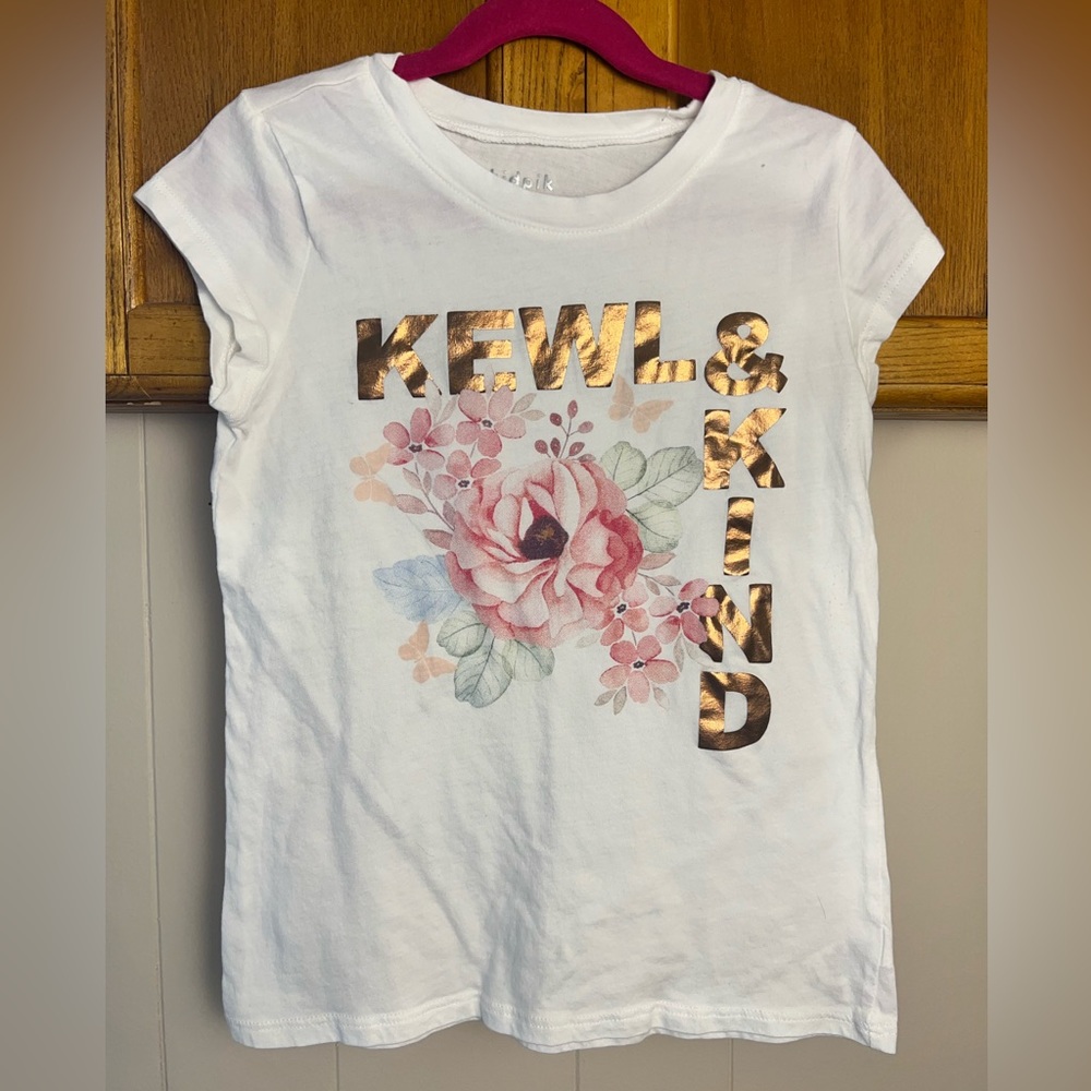 Kidpik Kewl & Kind Floral Graphic Tee, Girl’s 12